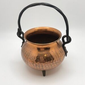 Vintage mini decorative copper pot/cauldron